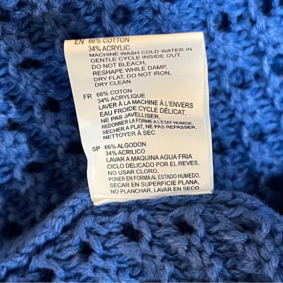 RETROD Knitted Polo V-neck Sweater Blue SZ Medium New With Tags - Picture 9 of 10